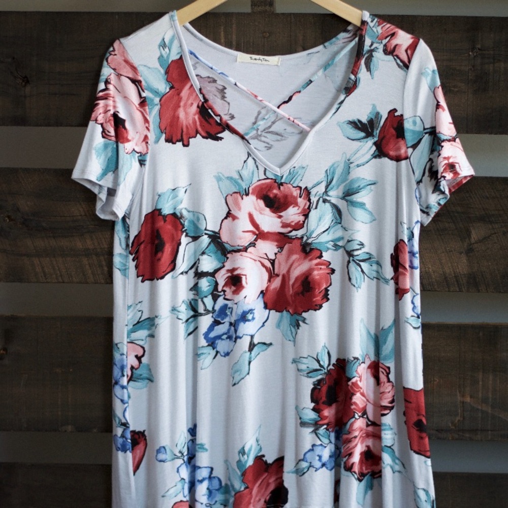 Criss-cross floral top